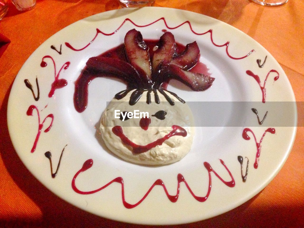 High angle view of cake on plate