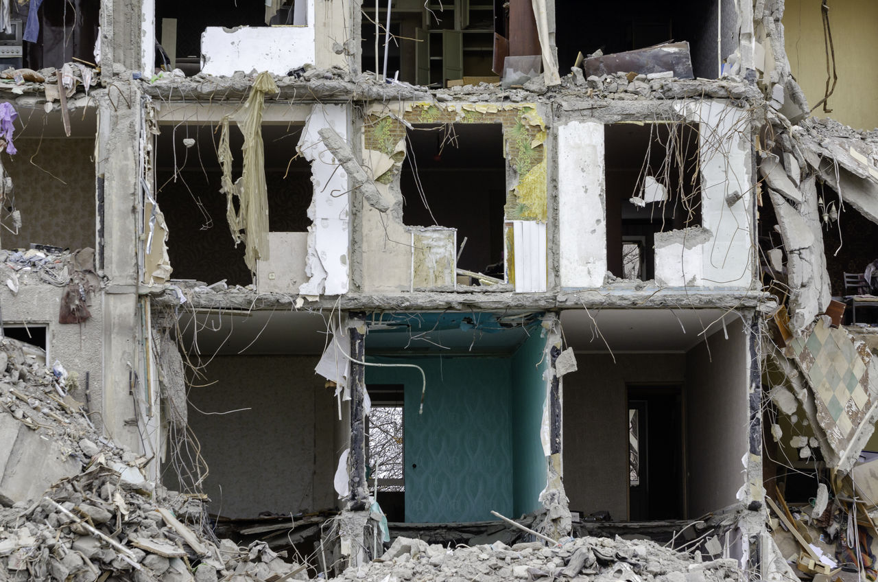 reflection of abandoned building