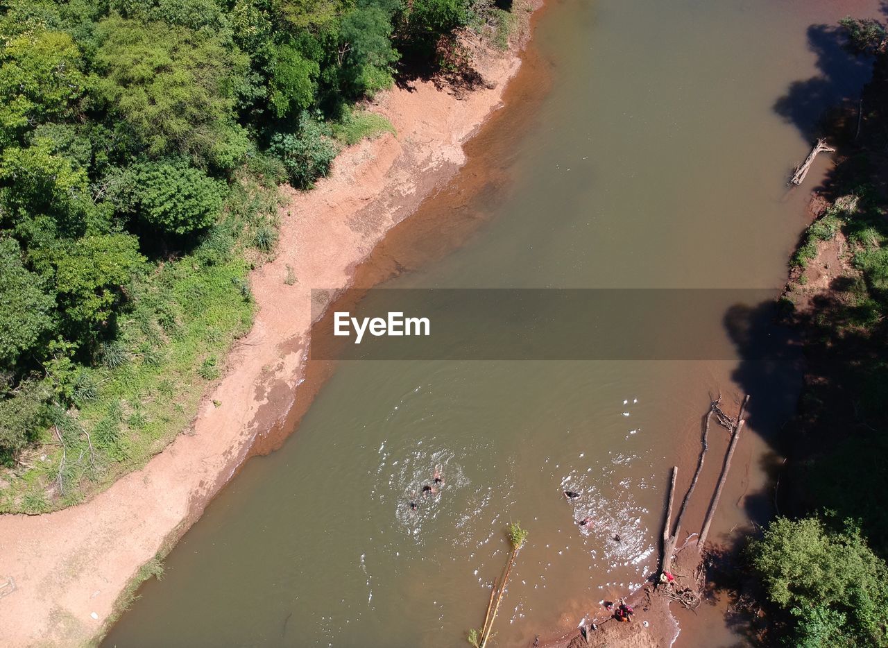 HIGH ANGLE VIEW OF LAKE