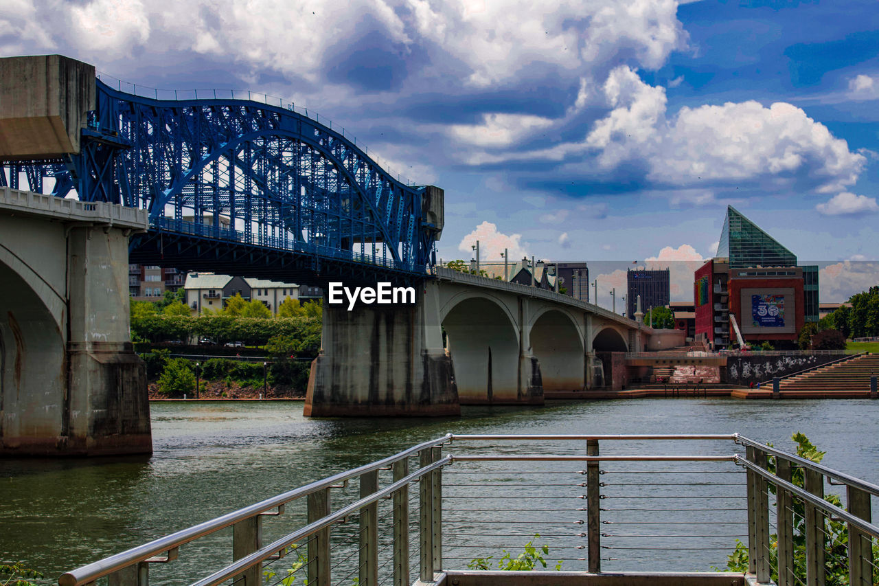 Bridge over river against sky