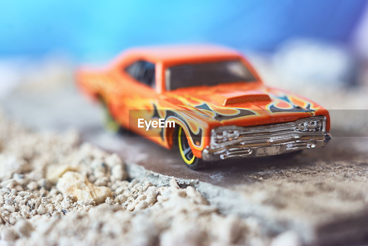 Close-up of toy car