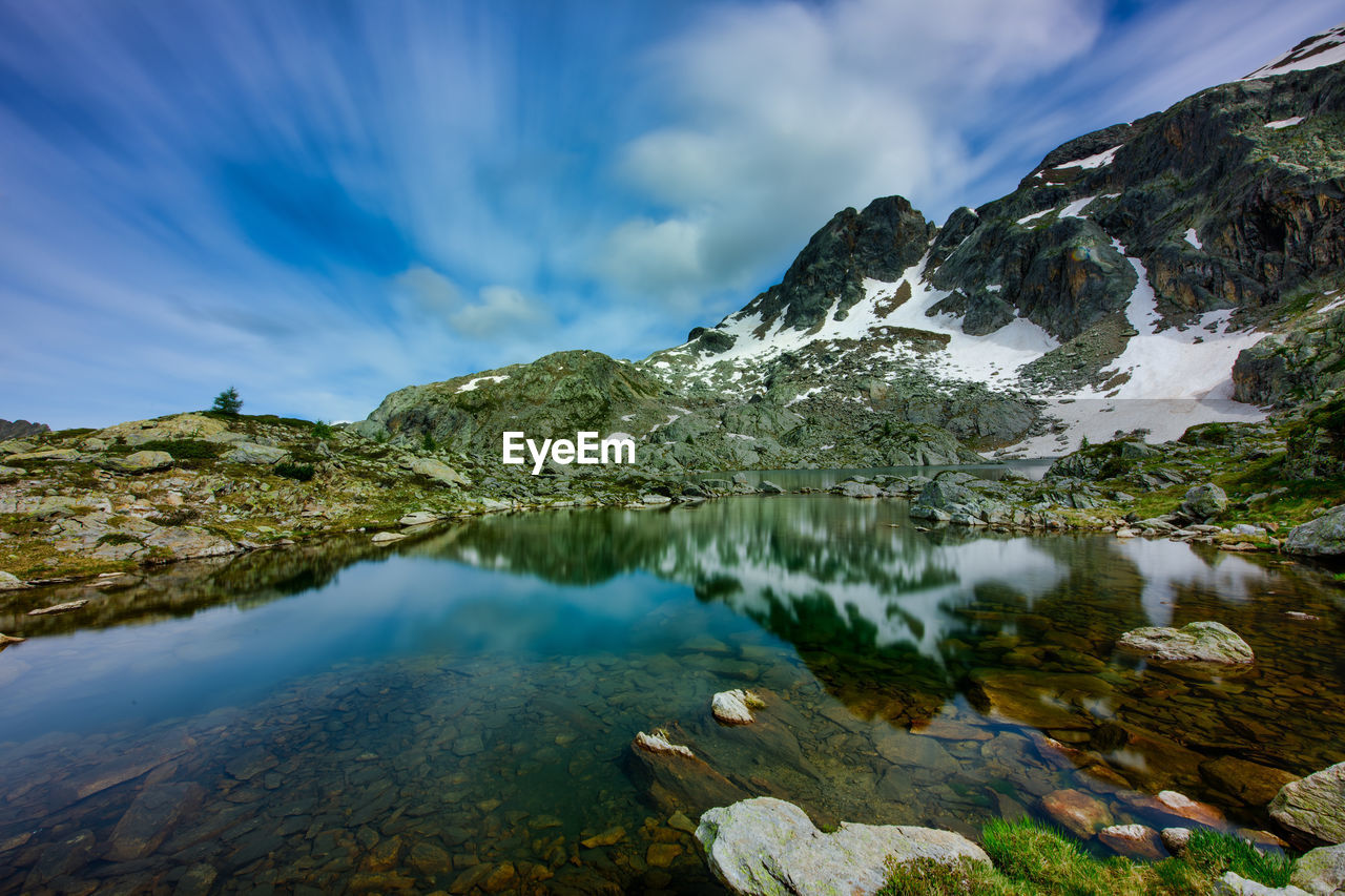 Lake of cabianca in high brembana valley italy