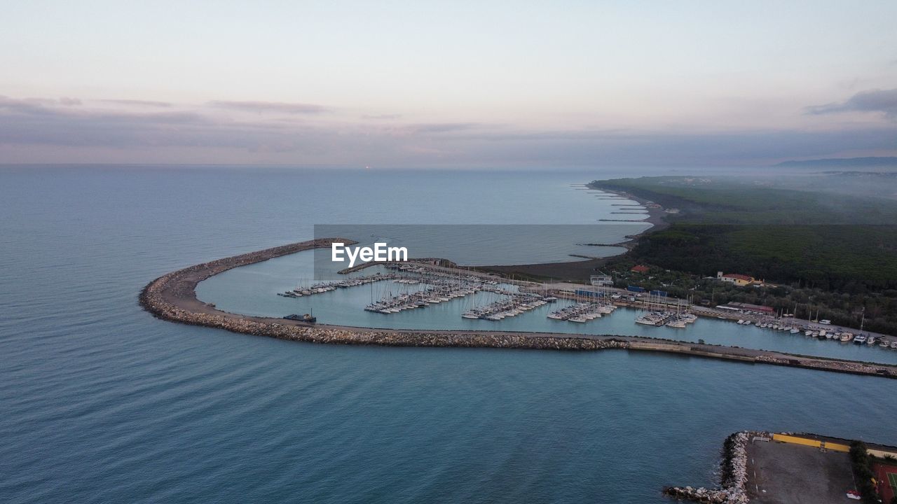 The tourist port of marina di cecina seen from above