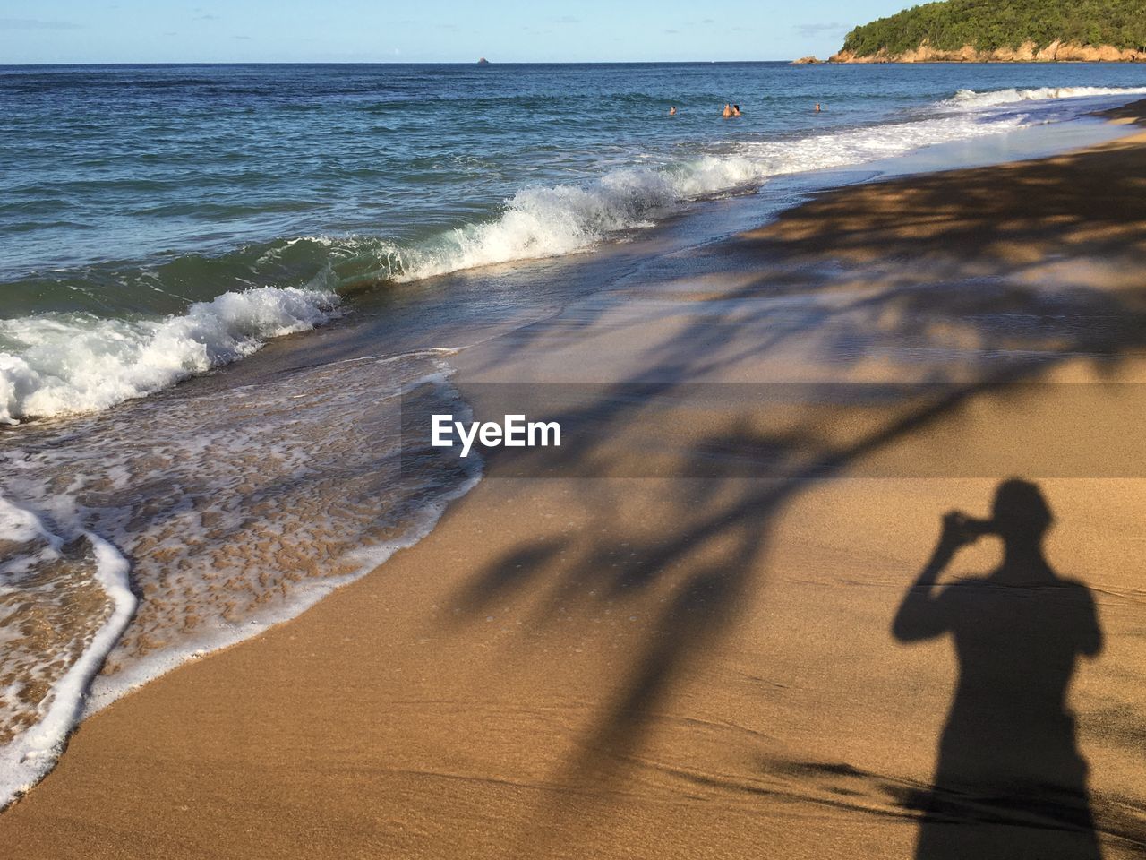 HIGH ANGLE VIEW OF SHADOW ON SHORE