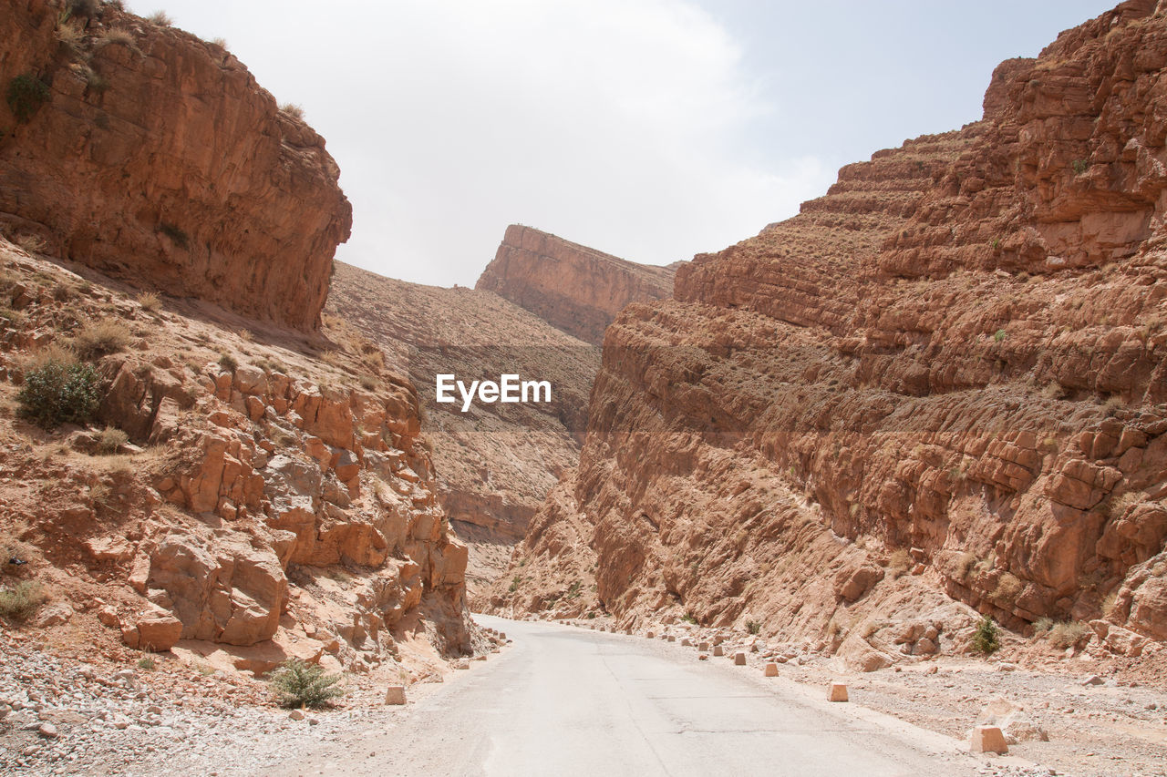 Road passing through cliffs