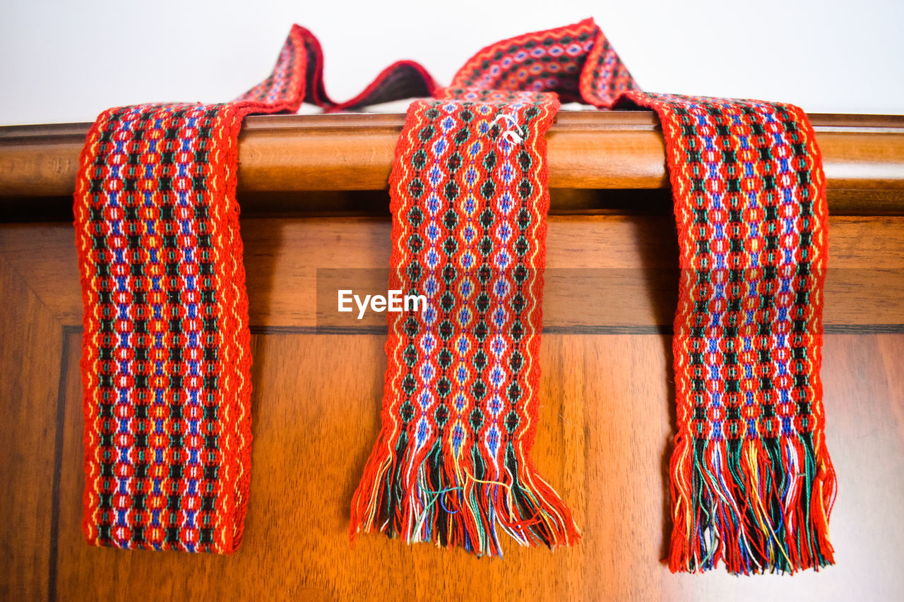 Scarf on cupboard