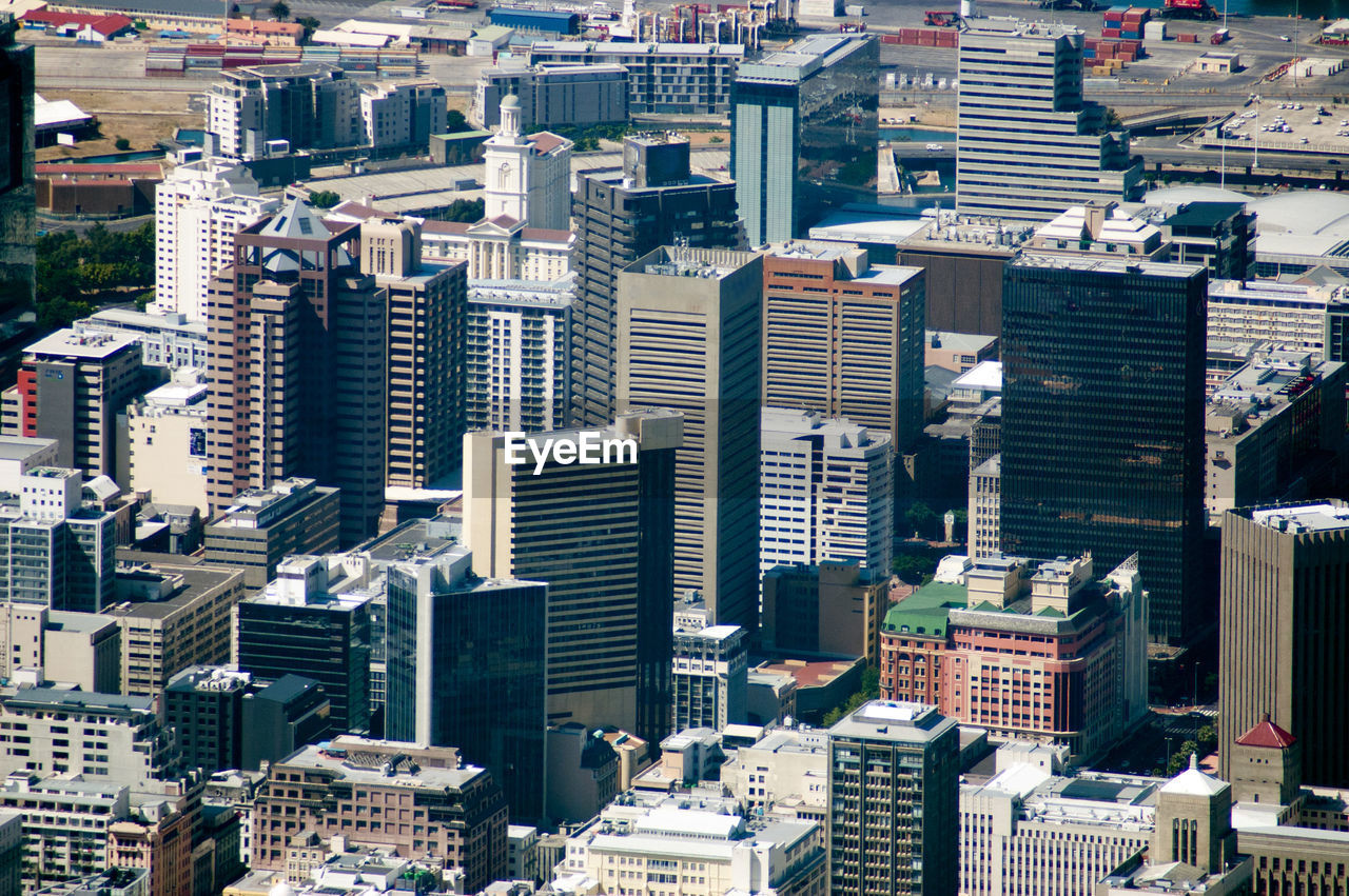 An overview shot of a part of the city of cape town