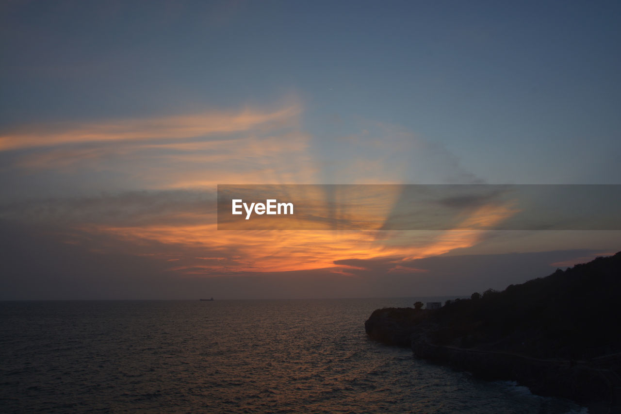 SCENIC VIEW OF SEA DURING SUNSET