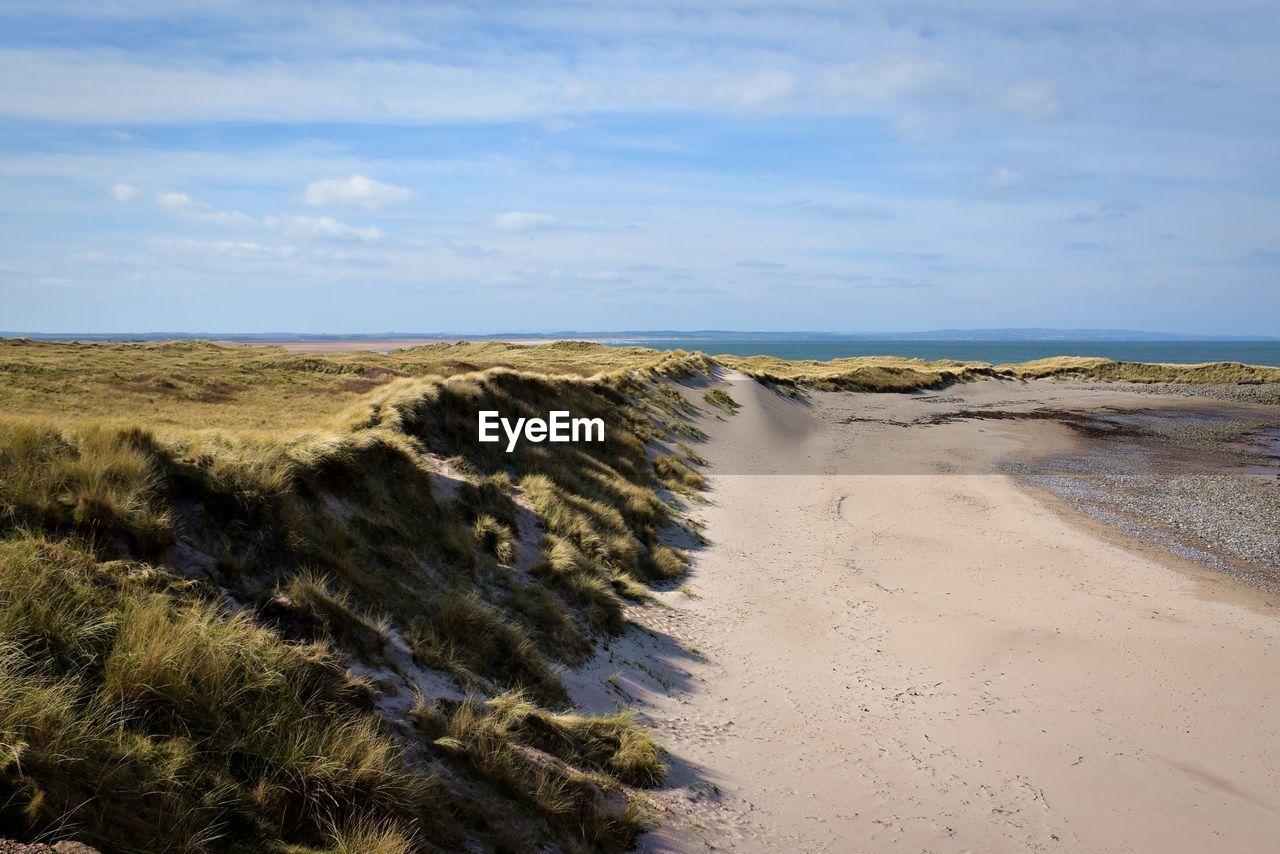 Scenic view of beach against sky