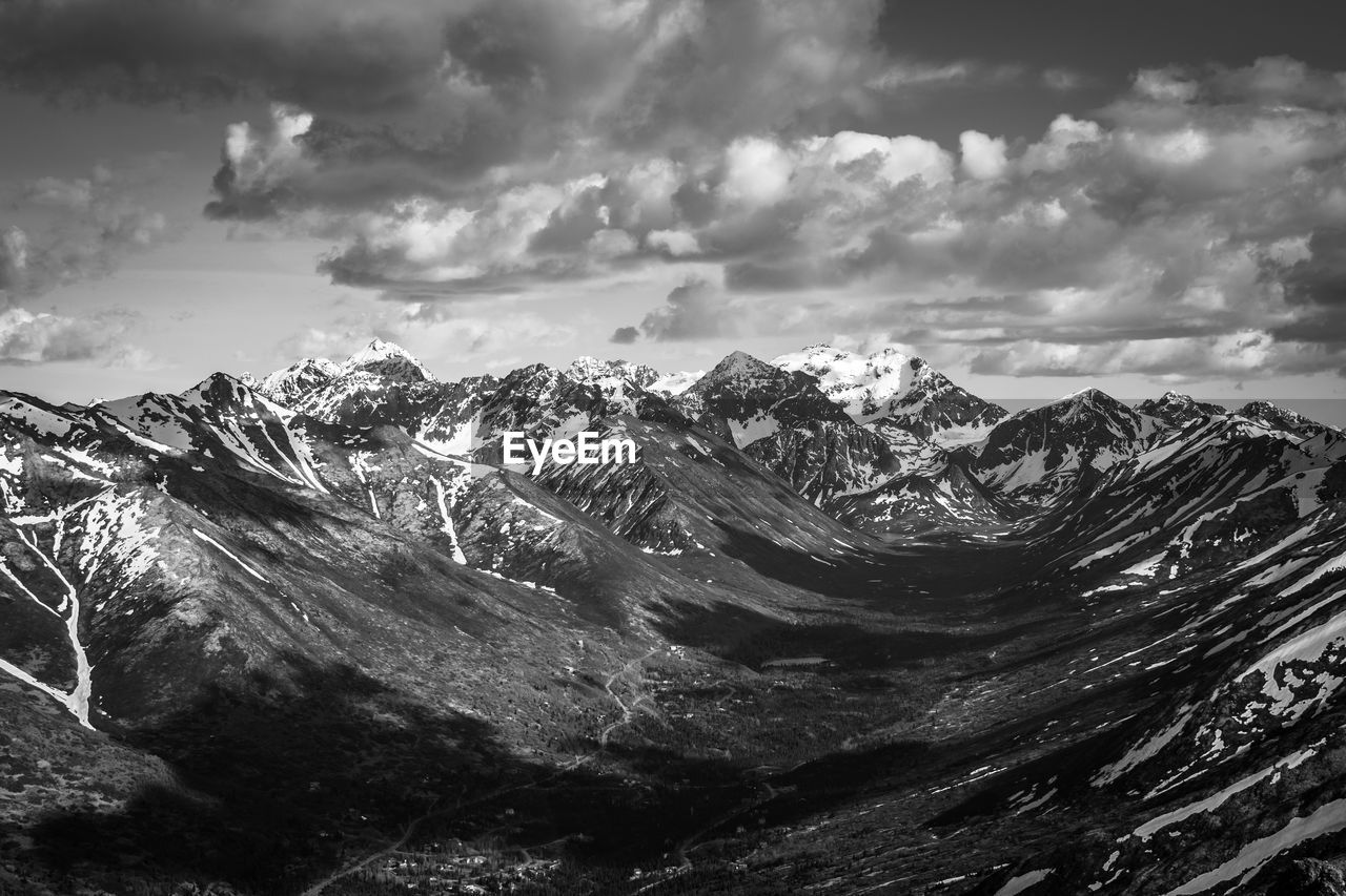 SCENIC VIEW OF SNOWCAPPED MOUNTAINS AGAINST SKY DURING WINTER