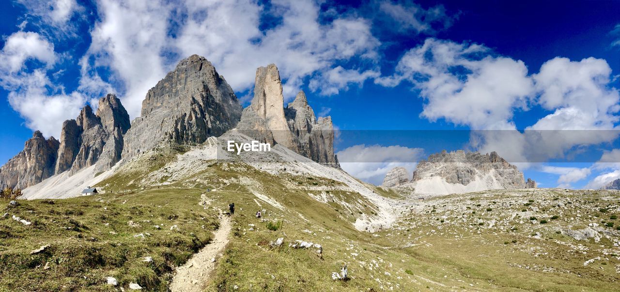 Panoramic view of majestic mountains against sky