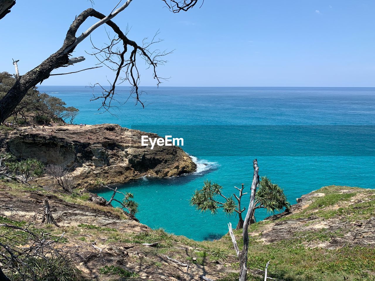 High angle view of sea against sky