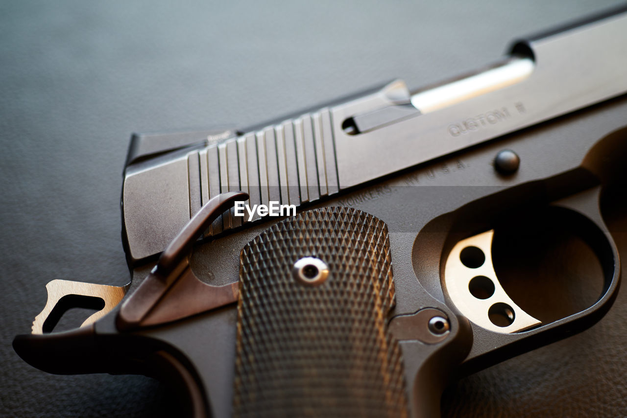 Close up of a model 1911 handgun