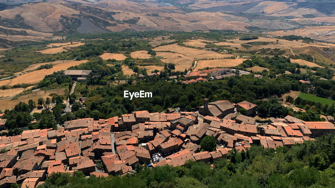 Panoramic view of radicofani and orvia valley from the castle