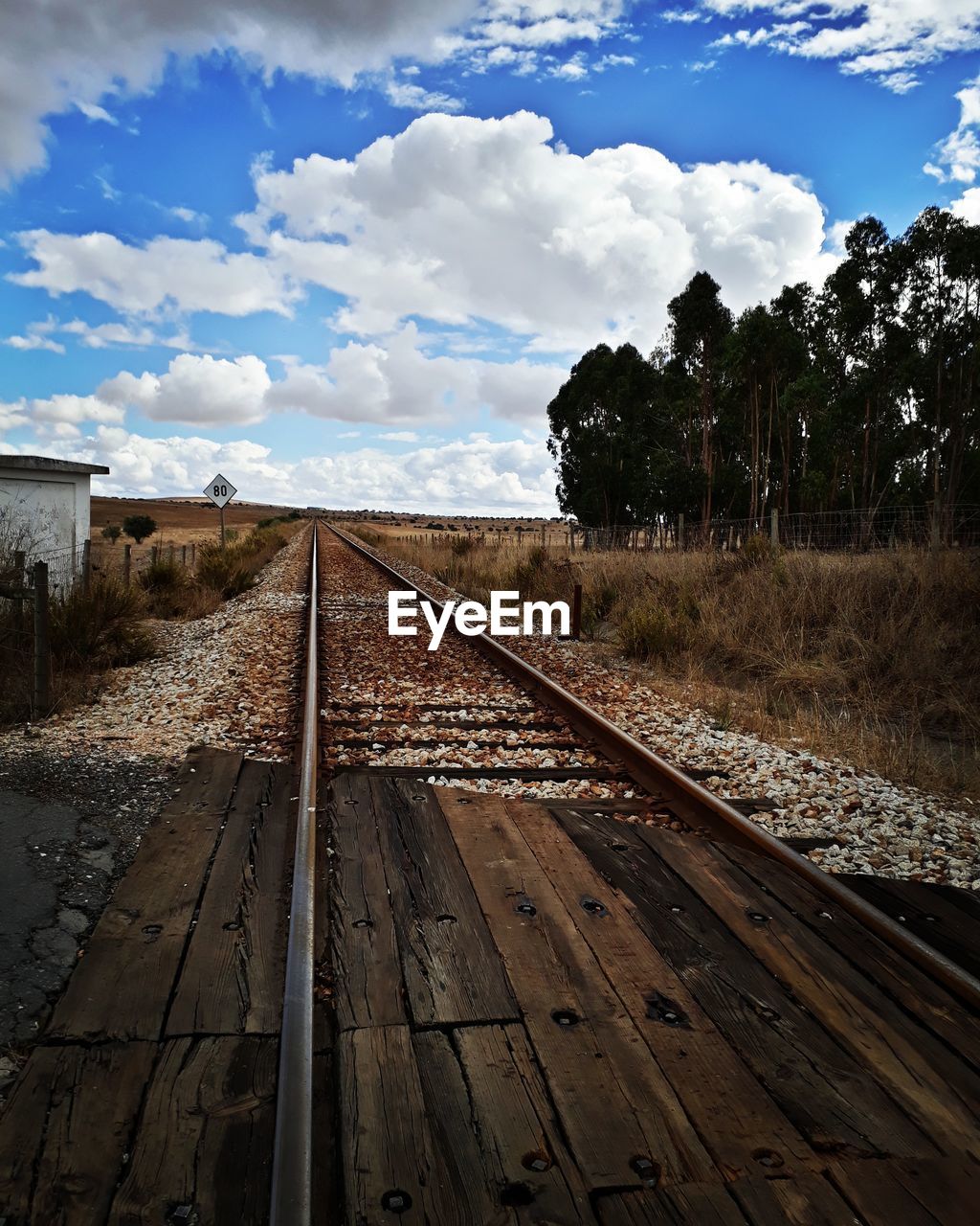 Railway tracks against sky