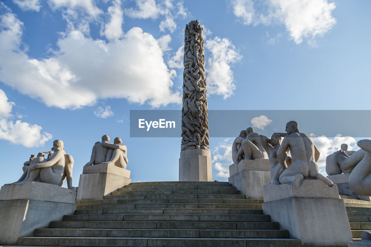 Low angle view monolith plateau  against sky