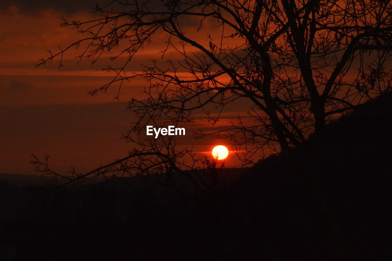 Low angle view of orange sky during sunset