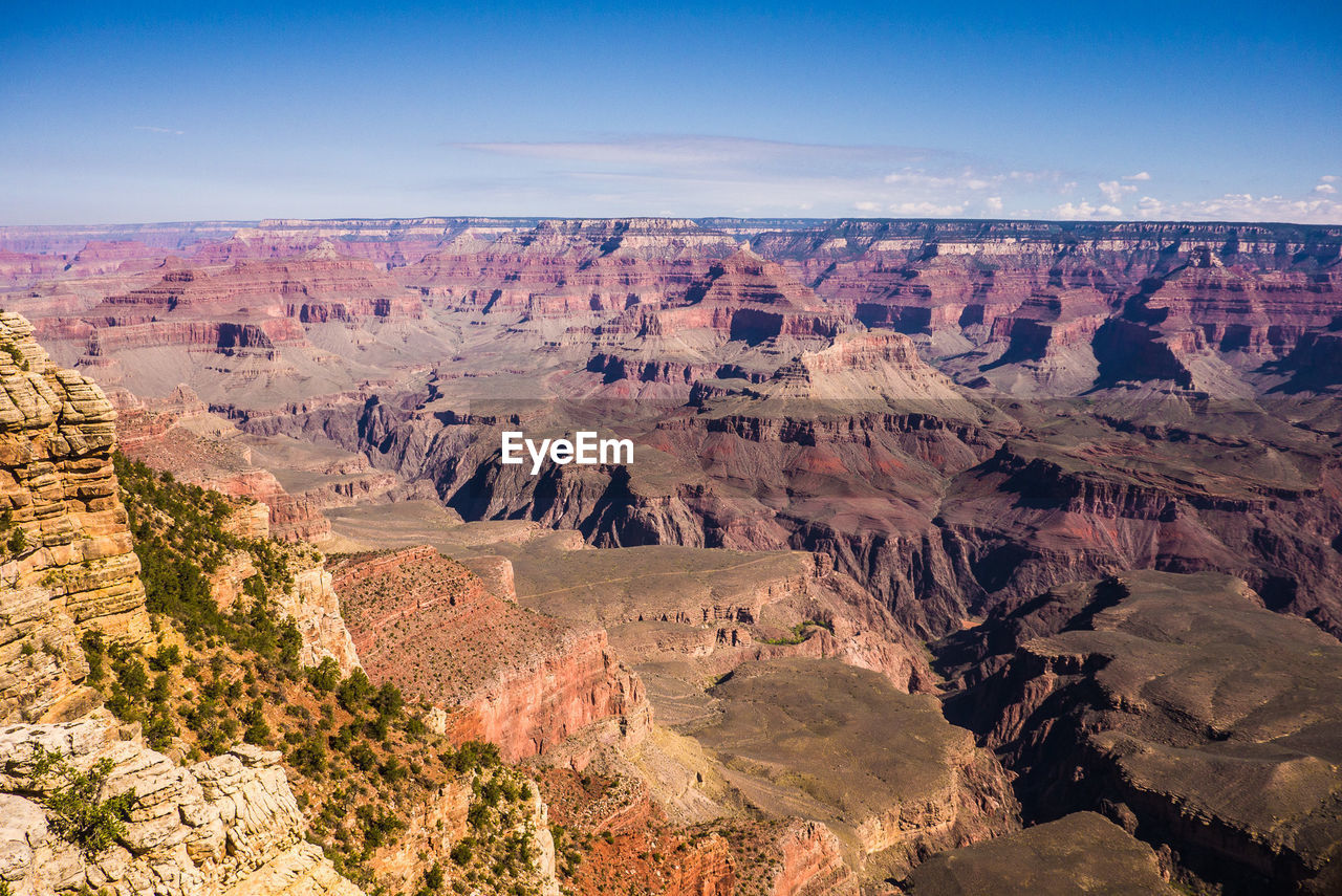 High angle view of rock formations at grand canyon
