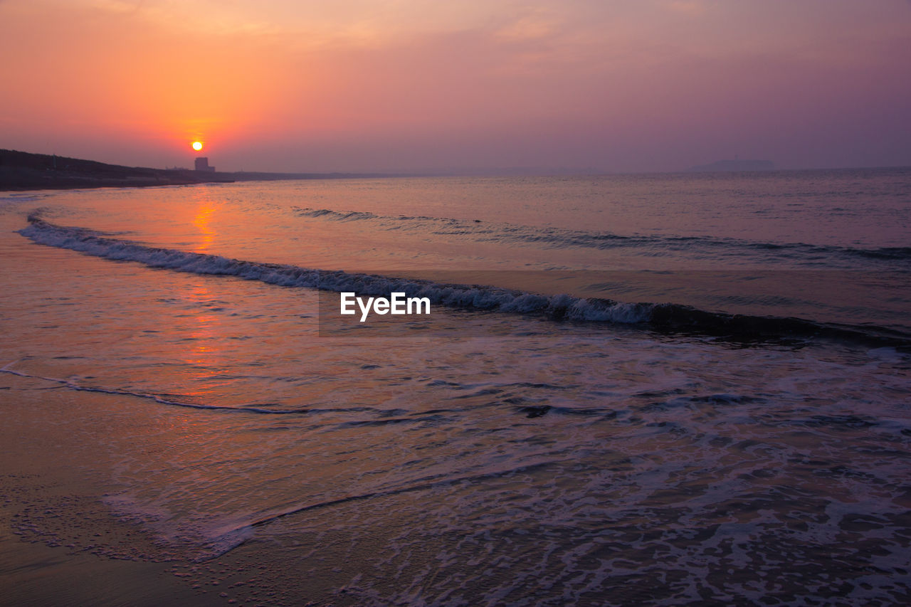 SCENIC VIEW OF SEA DURING SUNSET