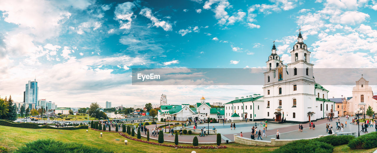 panoramic view of buildings against sky