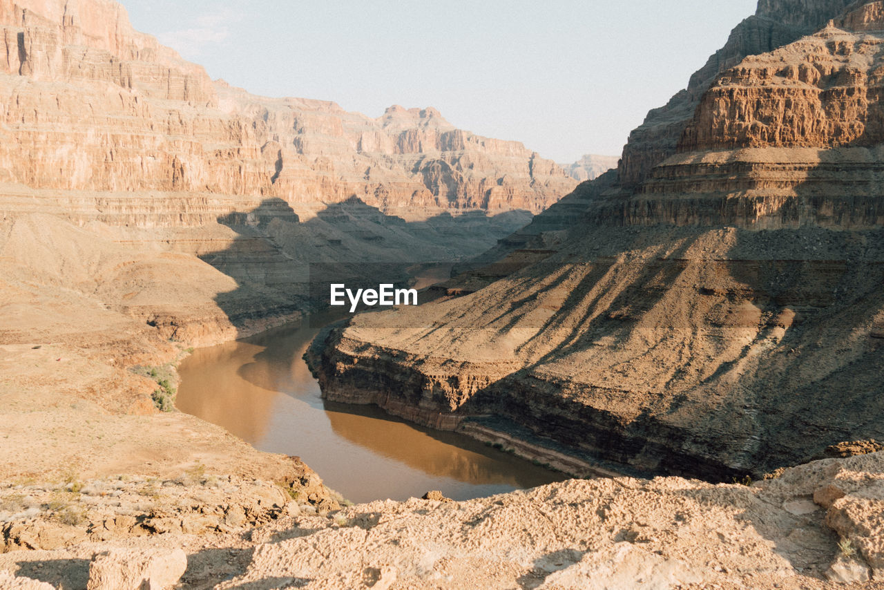 Scenic view of rock formations against sky