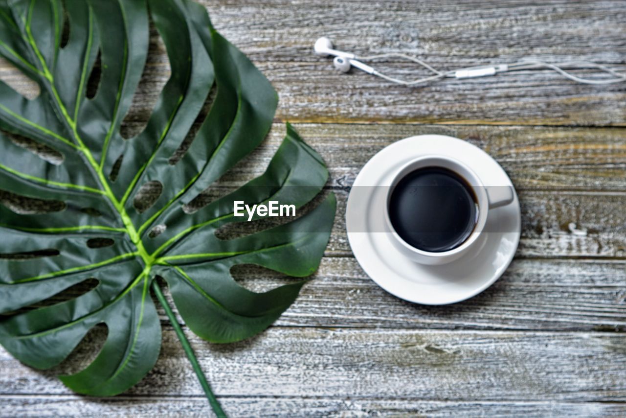 Directly above shot of coffee on table