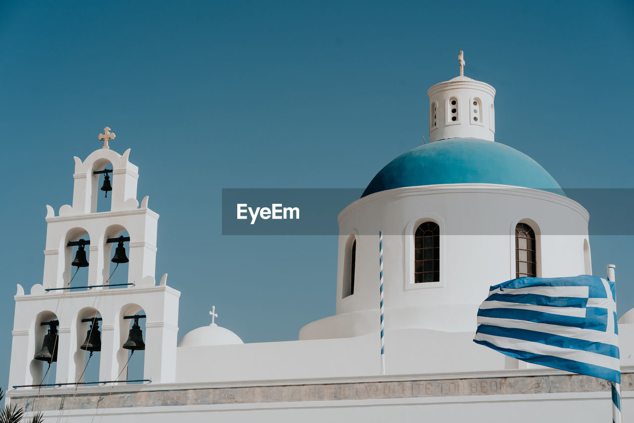 Low angle view of church against clear sky