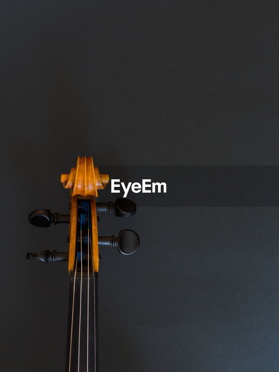 Close-up of violin on table