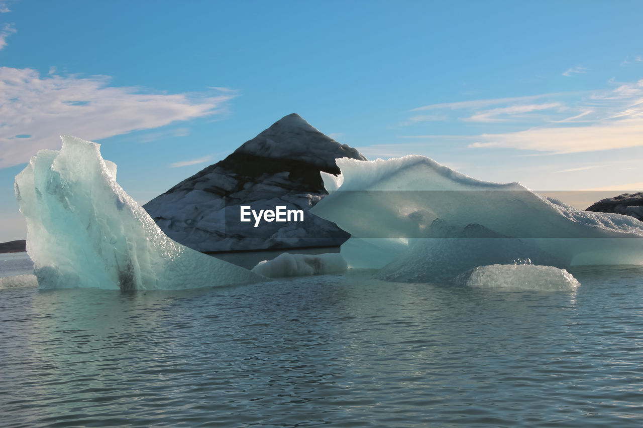 scenic view of sea against sky during winter