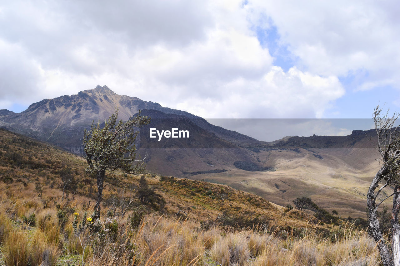 Scenic view of landscape against cloudy sky