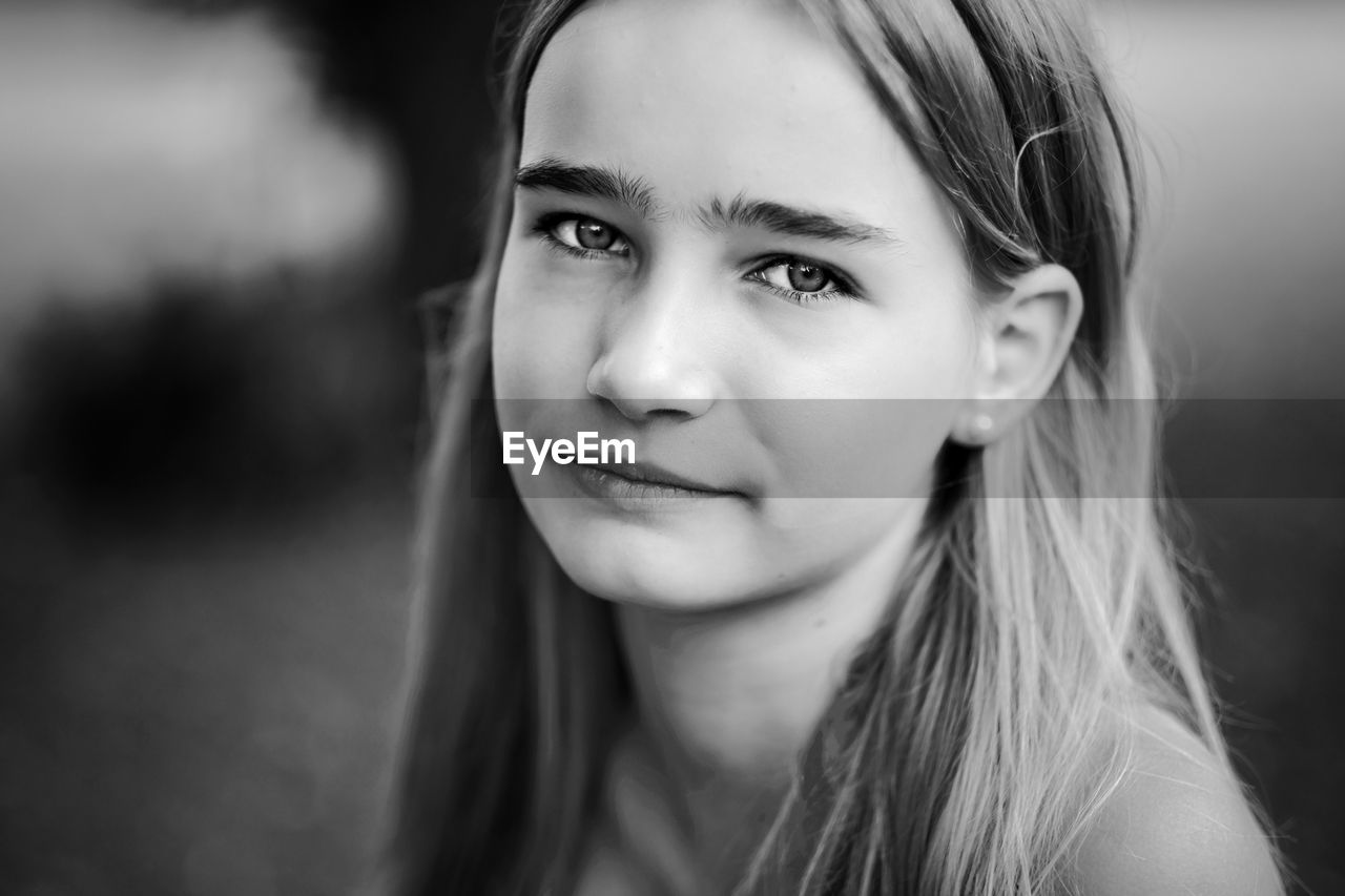 Close-up portrait of teenage girl