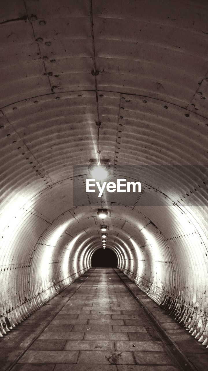 Empty underground tunnel