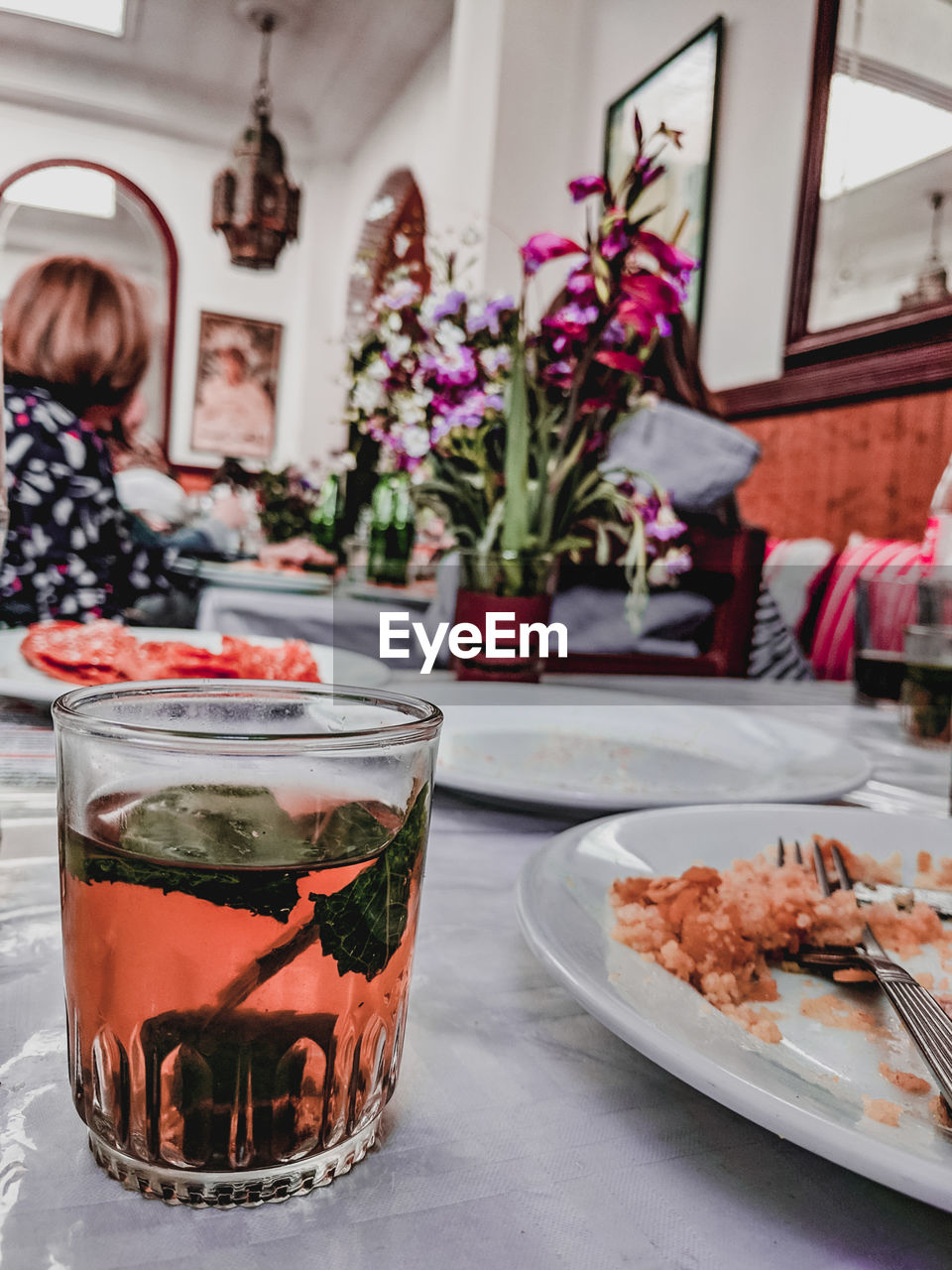 Close-up of food served on table in restaurant