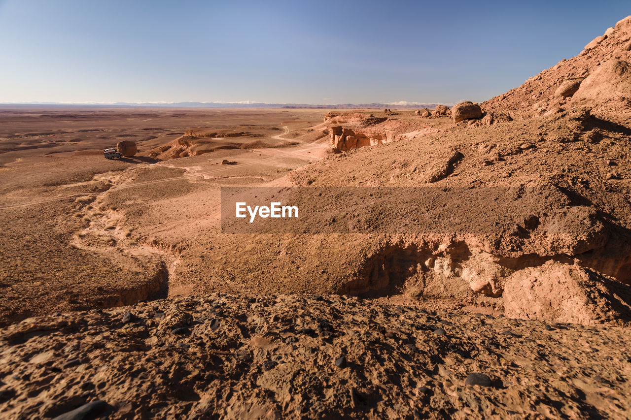 Scenic view of desert against sky