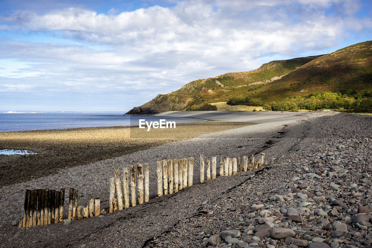 Scenic view of beach against sky