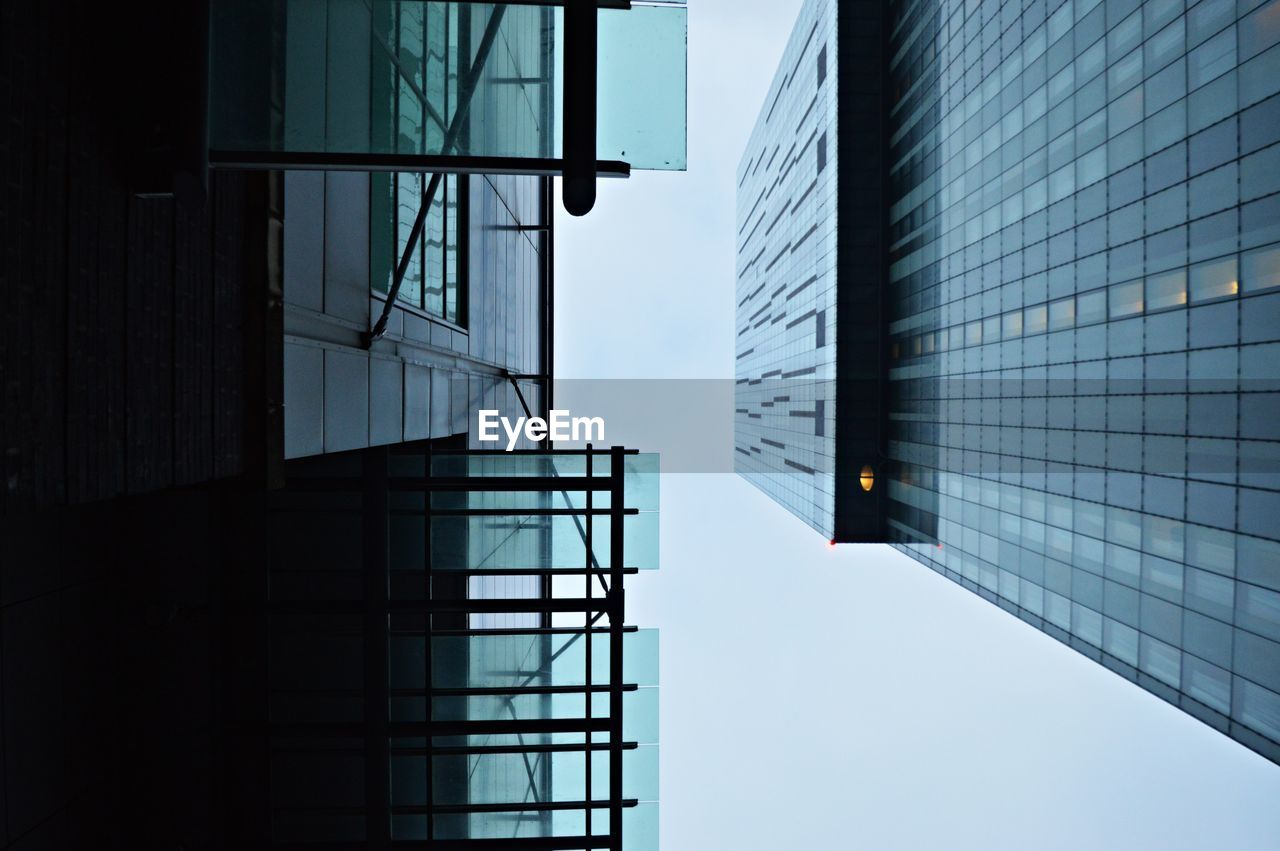 Low angle view of modern building against sky