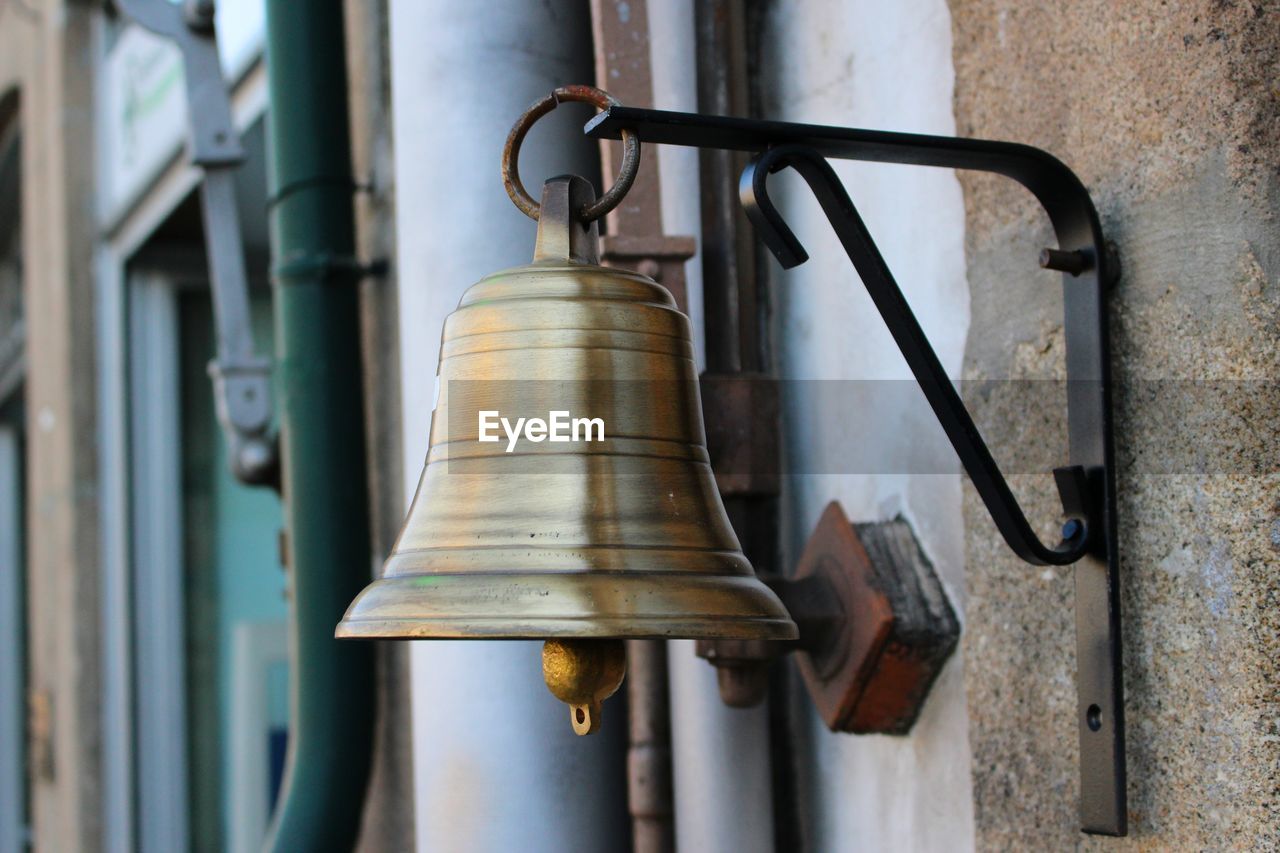 Close-up of old metal bell