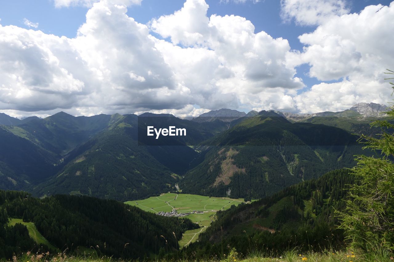 Scenic view of mountains against sky