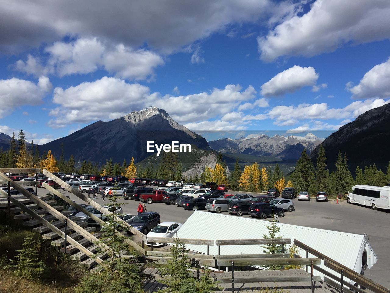 Mountain range against cloudy sky