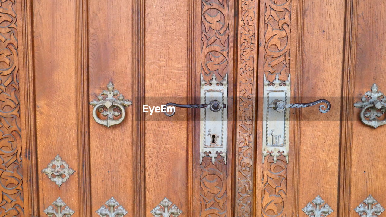 Full frame shot of closed wooden door