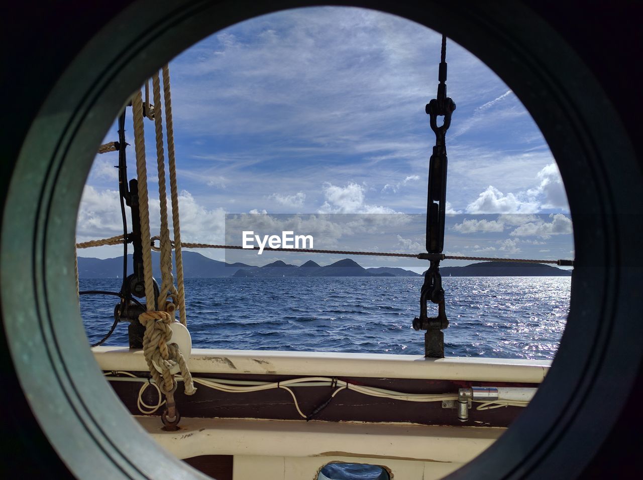 View of sea seen through boat