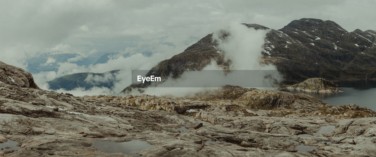 Scenic view of mountains against sky