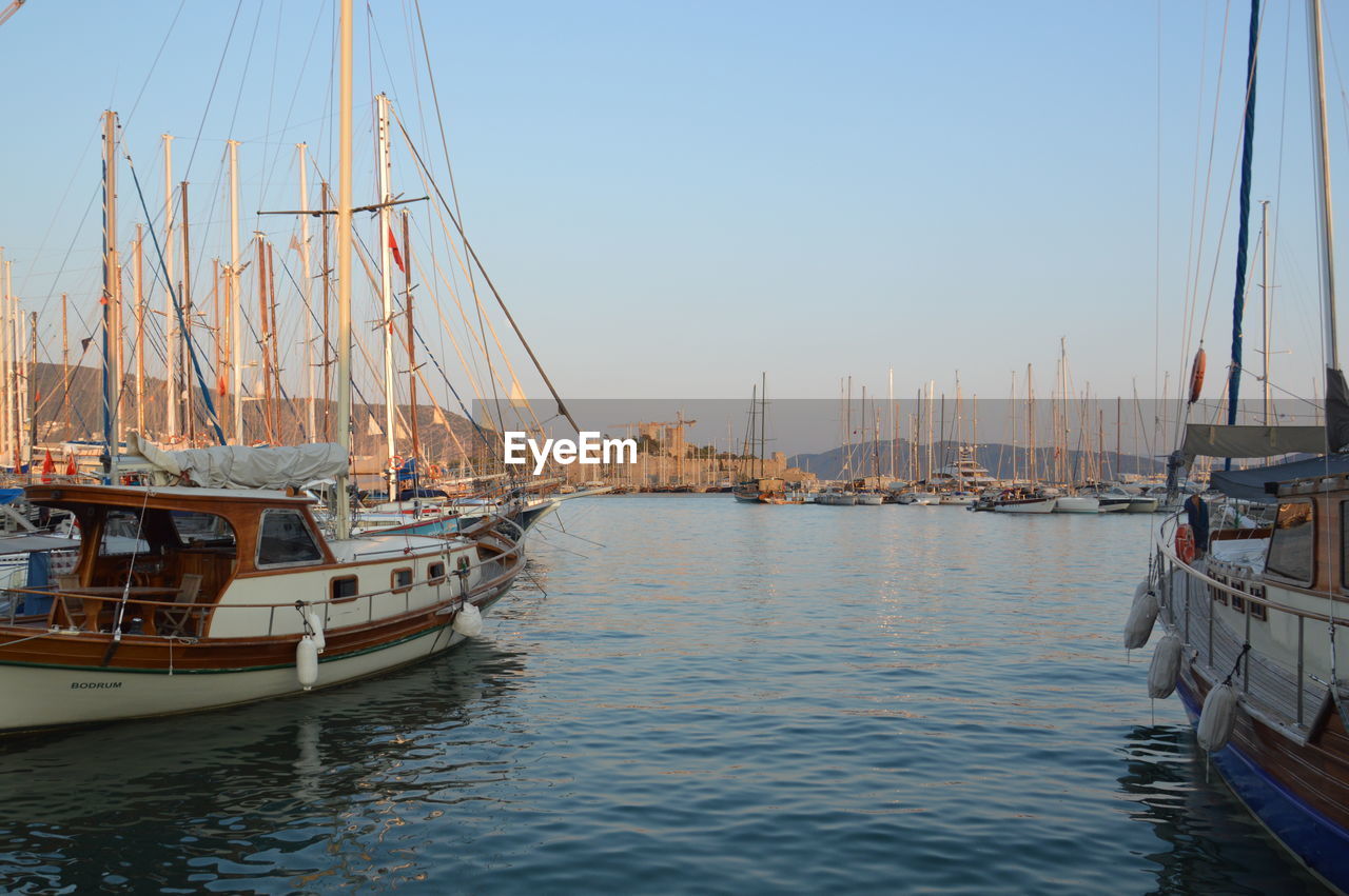 Bodrum, turkish - july 02, 2020 yachts parked in marina