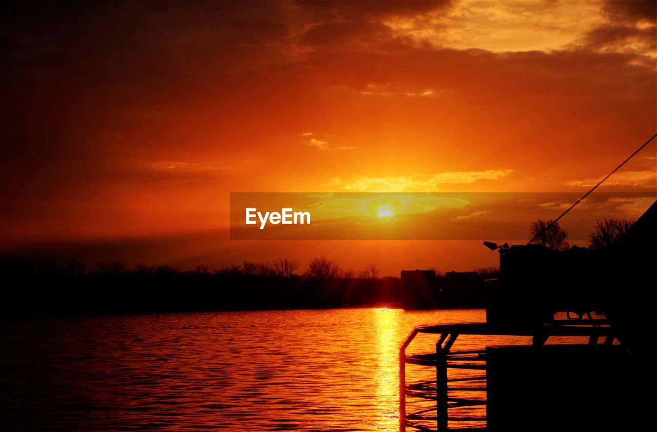 Scenic view of sunset over sea