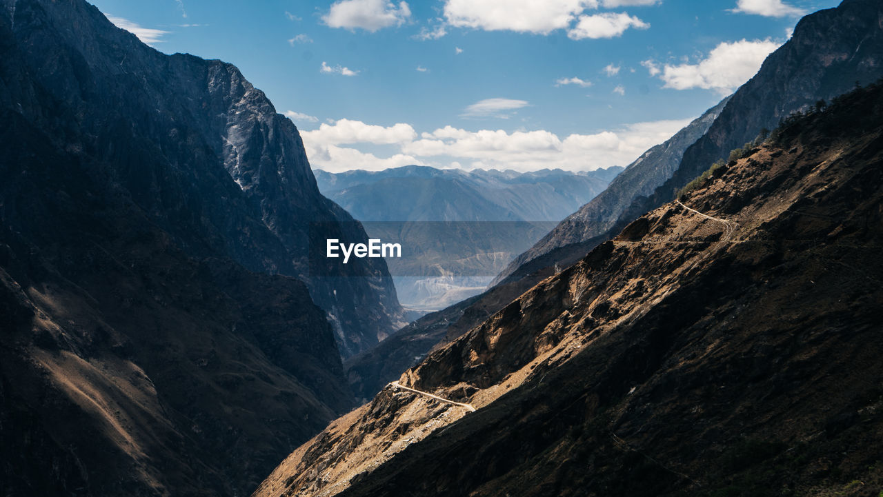 Scenic view of mountains against sky