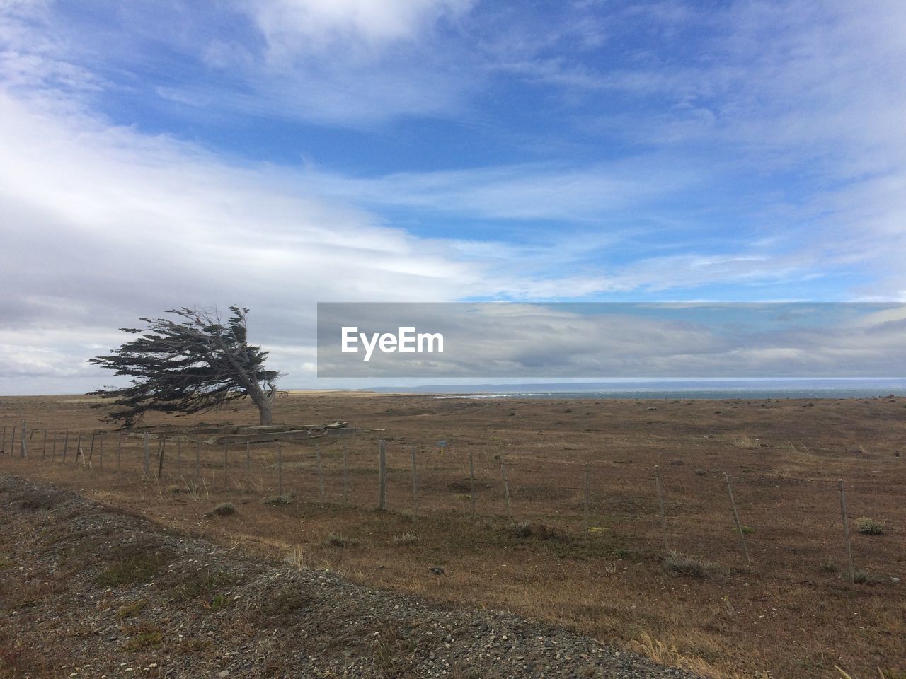 Scenic view of land against sky