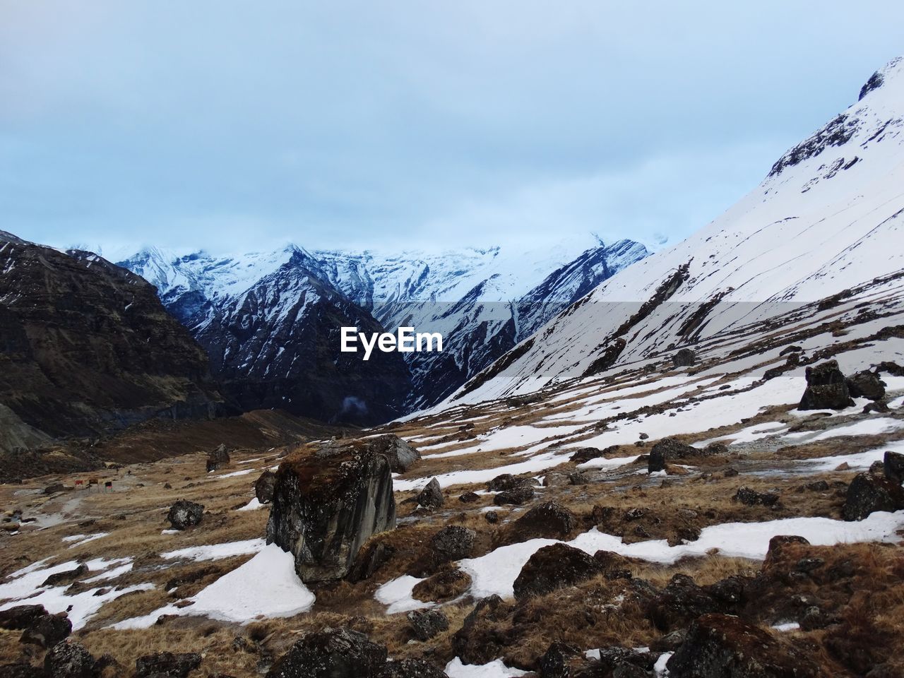 Snow covered mountain against sky