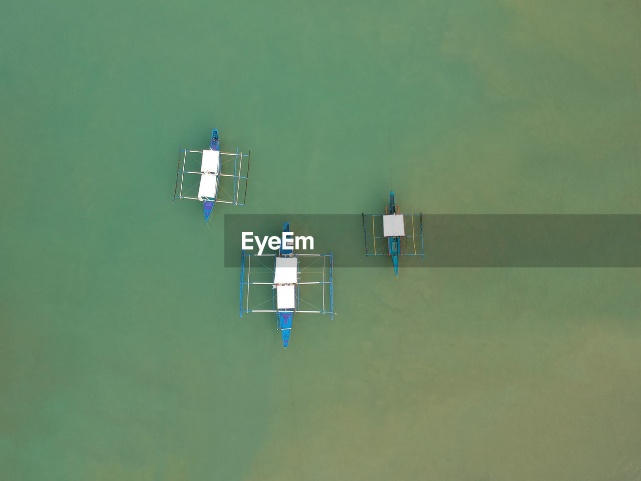 Aerial view of boats in sea