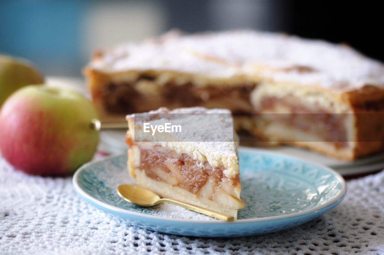 CLOSE-UP OF DESSERT IN PLATE