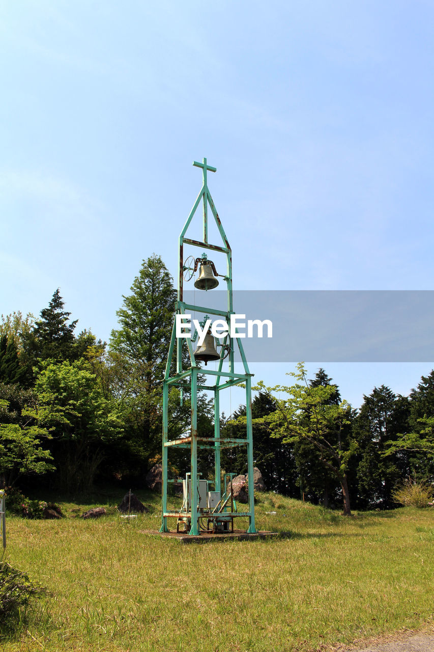 WINDMILL ON FIELD AGAINST SKY